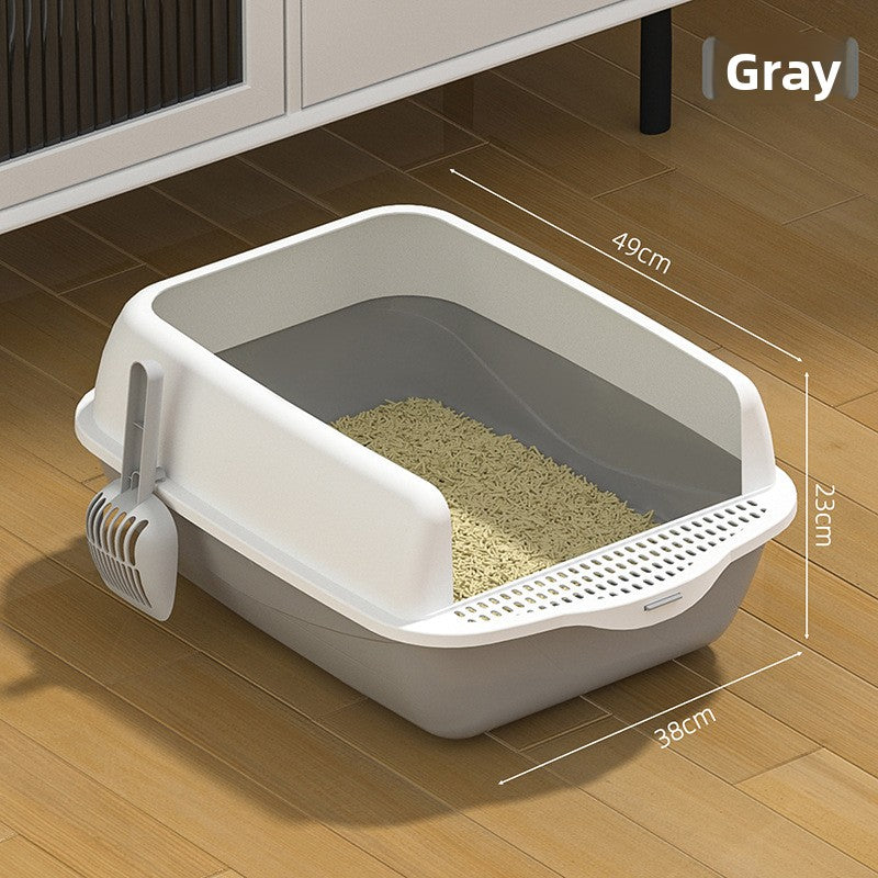 Phalam Pet Semi-Enclosed Cat Litter Box with Scoop