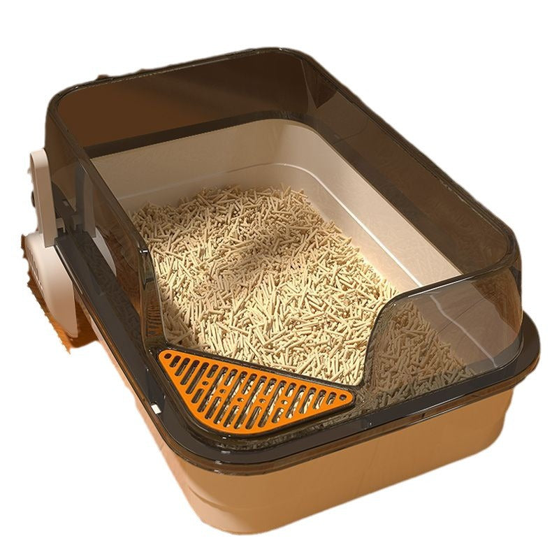 Phalam Pet Extra-Large Cat Litter Box – Semi-Enclosed Anti-Splash Design