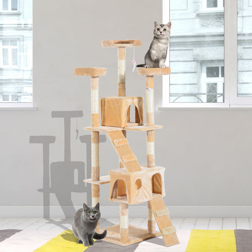 Phalam Pet 67-Inch Multi-Level Cat Scratching Tree – Kitty Activity Centre with Condo & Toy