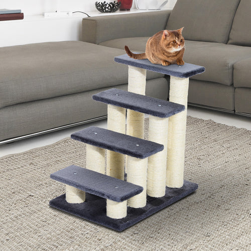 Phalam Pet 4-Tier Pet Stairs with Scratching Post – Steps for Cats and Dogs