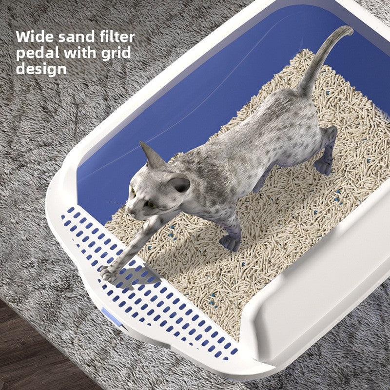 Phalam Pet Semi-Enclosed Cat Litter Box with Scoop