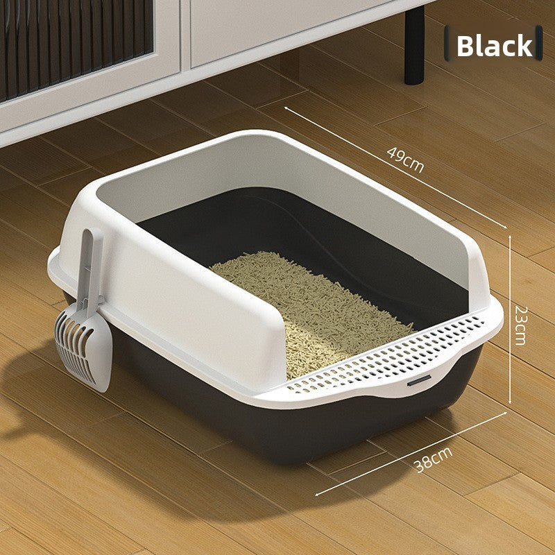 Phalam Pet Semi-Enclosed Cat Litter Box with Scoop