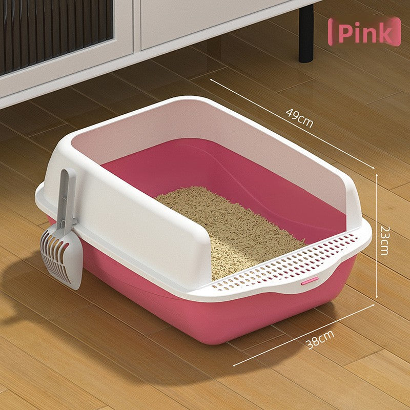Phalam Pet Semi-Enclosed Cat Litter Box with Scoop