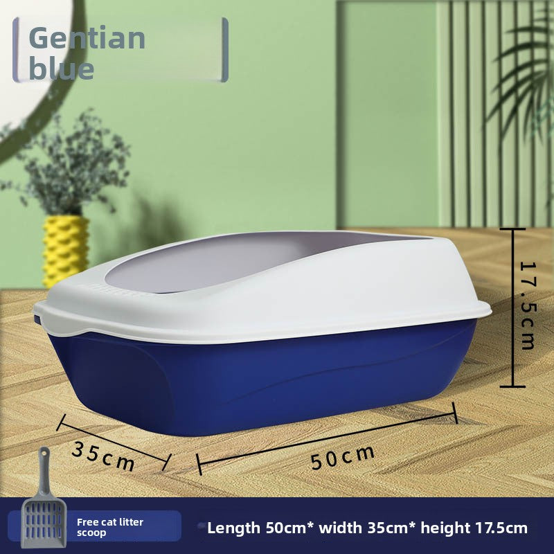 Phalam Pet Semi-Enclosed Cat Litter Box with Scoop
