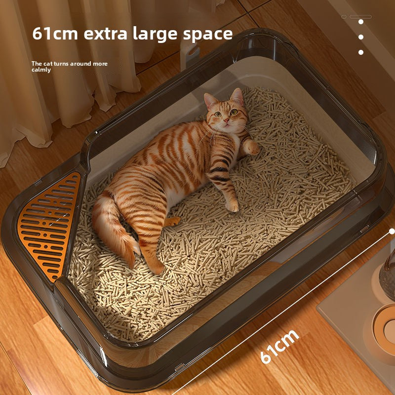 Phalam Pet Extra-Large Cat Litter Box – Semi-Enclosed Anti-Splash Design