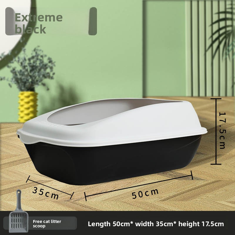 Phalam Pet Semi-Enclosed Cat Litter Box with Scoop