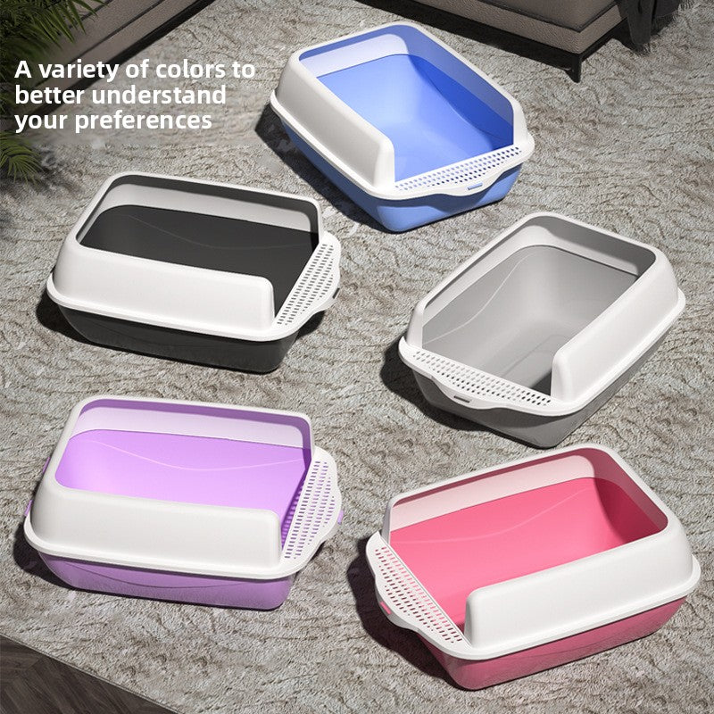 Phalam Pet Semi-Enclosed Cat Litter Box with Scoop