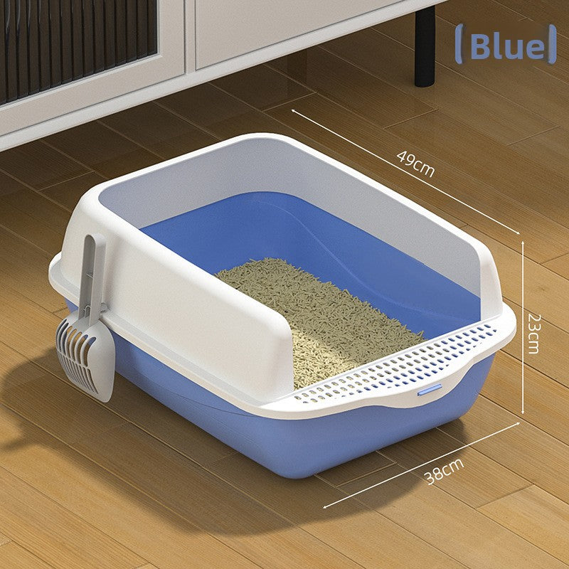Phalam Pet Semi-Enclosed Cat Litter Box with Scoop