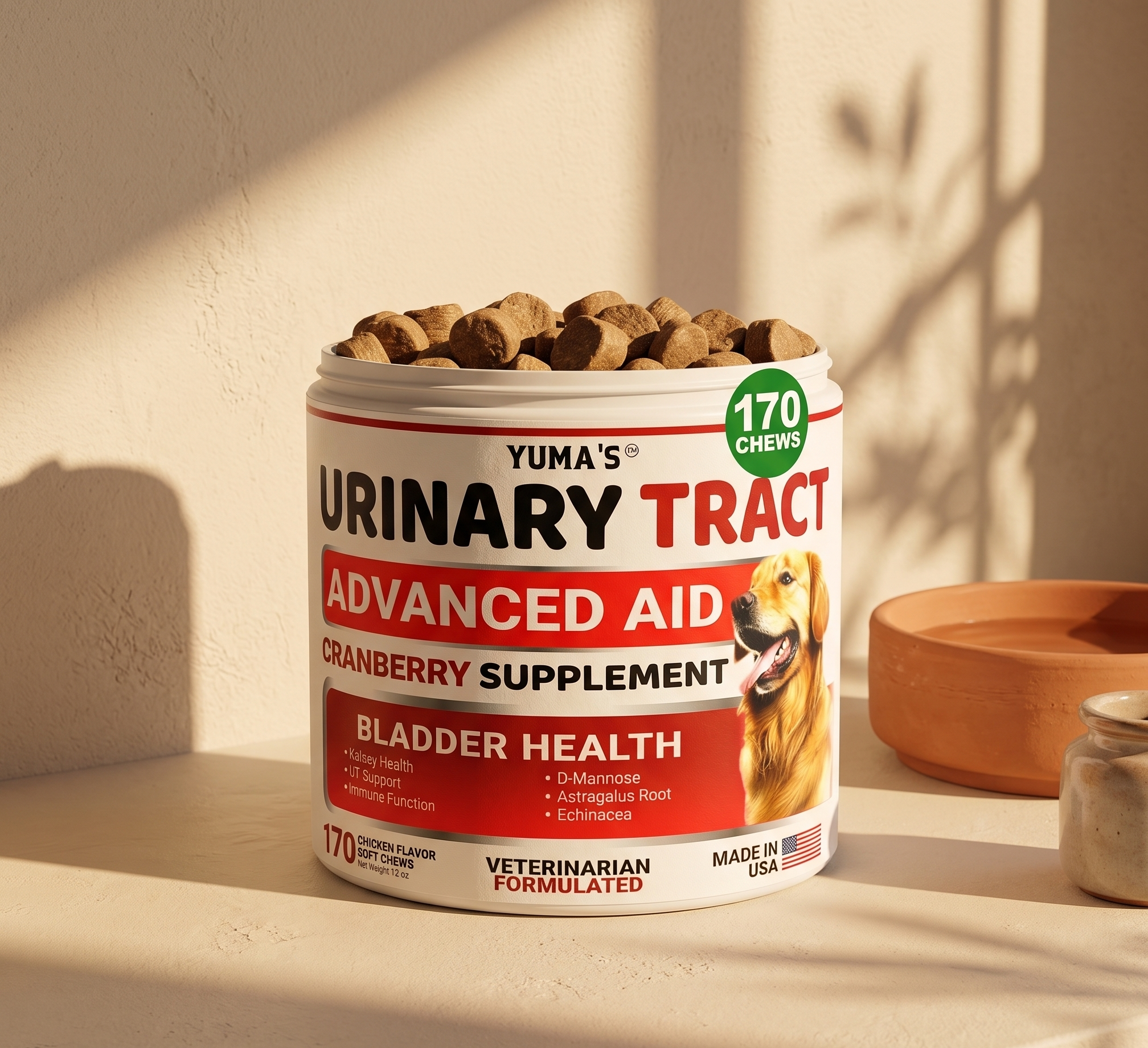 Dog UTI Cranberry Supplement – 170 Bladder & Urinary Health Treats