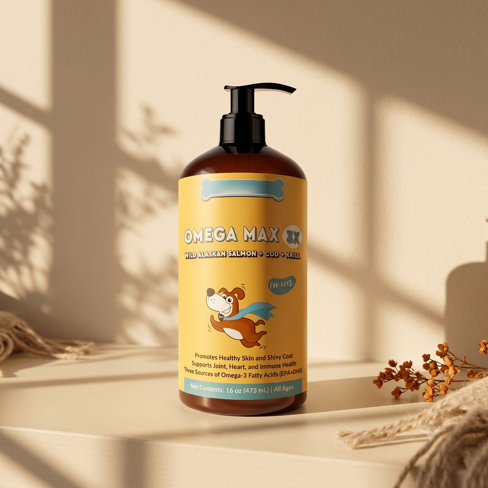 Phalam Pet Fish Oil Supplement for Dogs — Skin, Coat & Joint Support