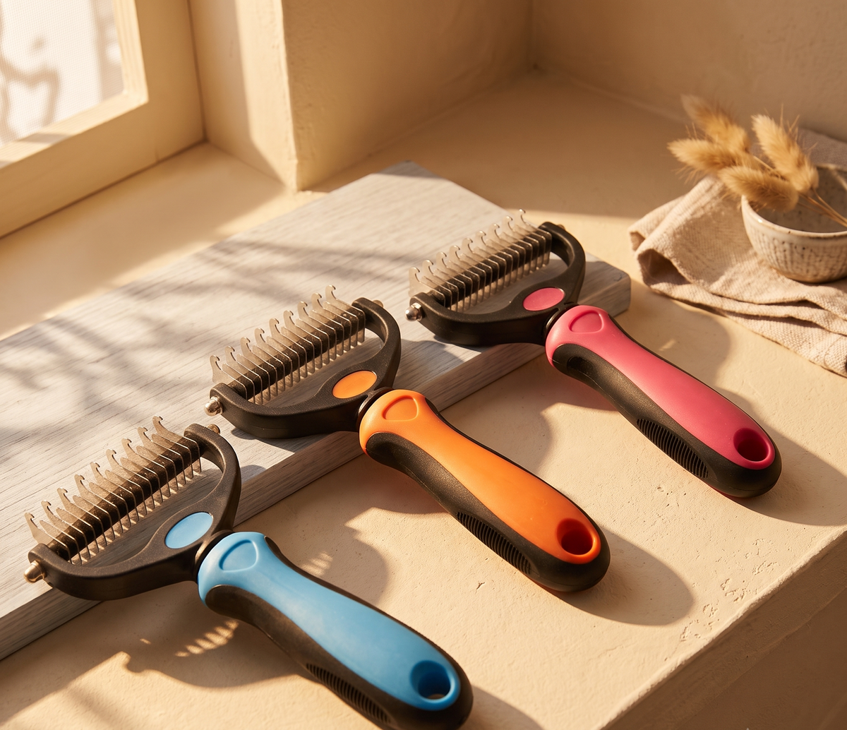 Double-Sided Dematting Comb for Cats and Dogs