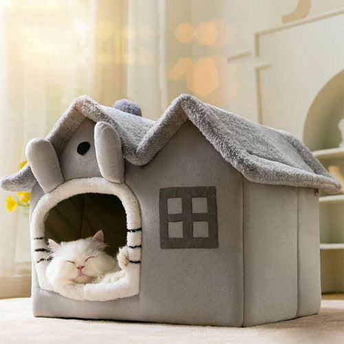 Phalam Pet Plush Pet House with Removable Roof – Cosy Insulated Bed for Cats & Dogs