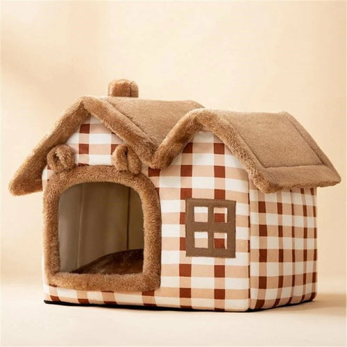 Phalam Pet Plush Pet House with Removable Roof – Cosy Insulated Bed for Cats & Dogs