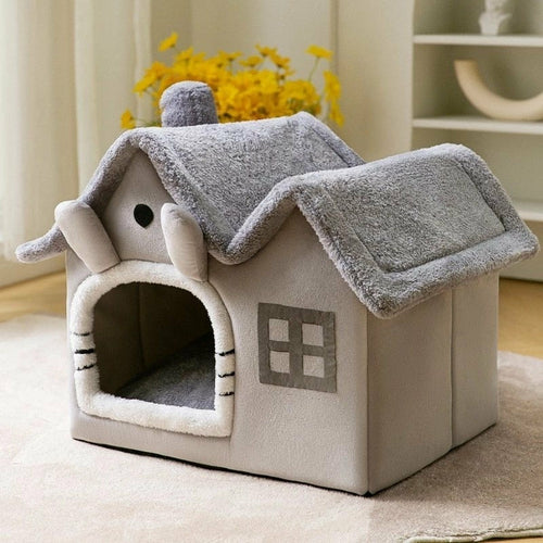 Phalam Pet Plush Pet House with Removable Roof – Cosy Insulated Bed for Cats & Dogs