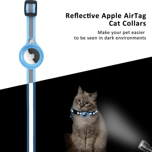 Phalam Pets Reflective AirTag Case Collar for Cats & Dogs