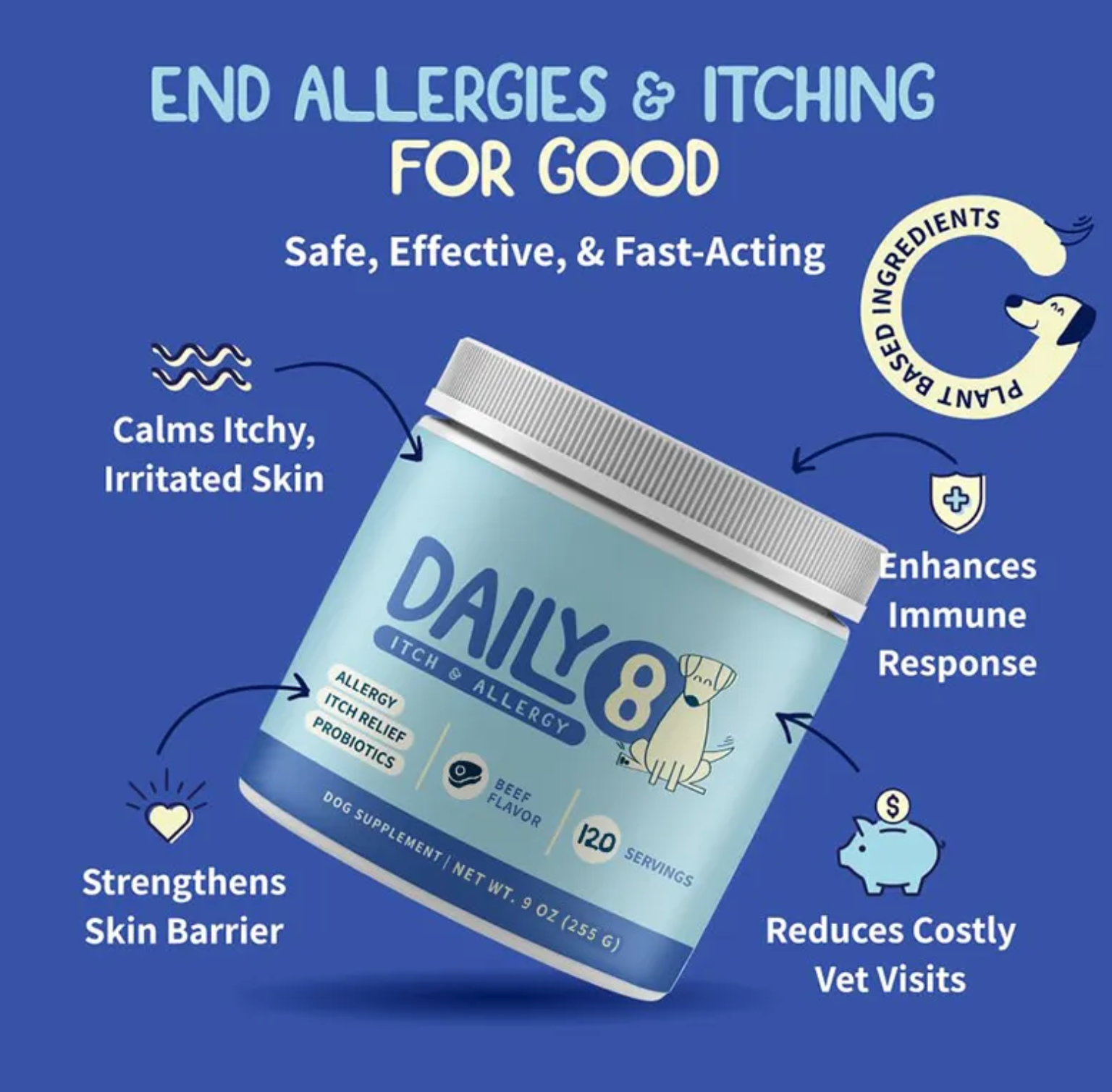 Phalam Pet Probiotics with Turkey Tail Mushroom – Digestive & Immune Support for Dogs & Cats