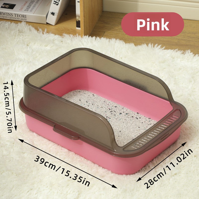 Phalam Pet Semi-Enclosed Cat Litter Box with Scoop