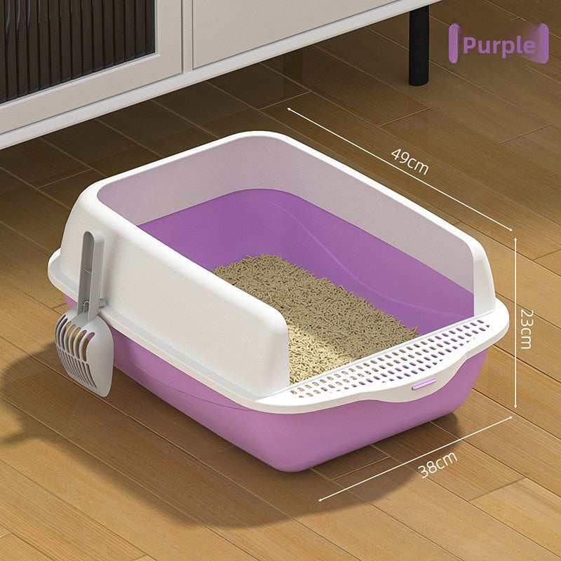 Phalam Pet Semi-Enclosed Cat Litter Box with Scoop