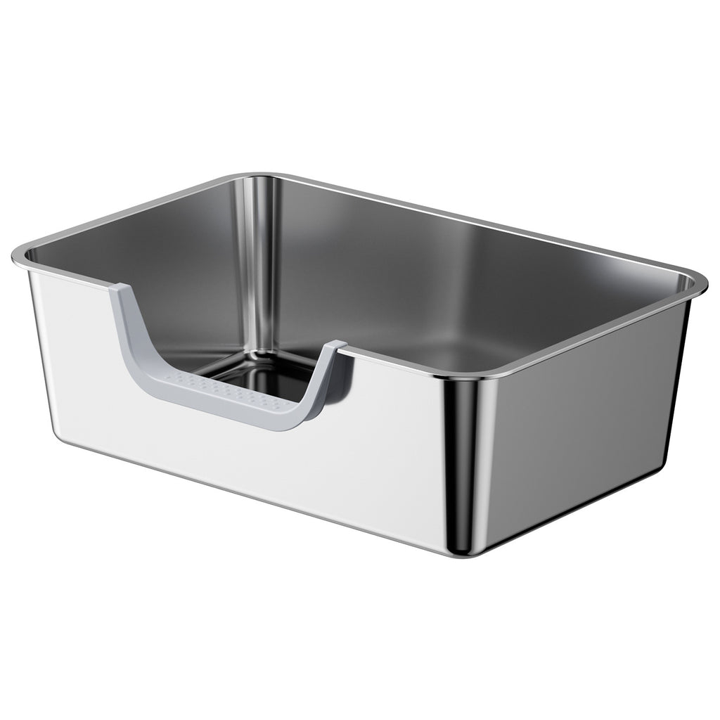 Stainless Steel Cat Litter Box with Anti-Splash Design