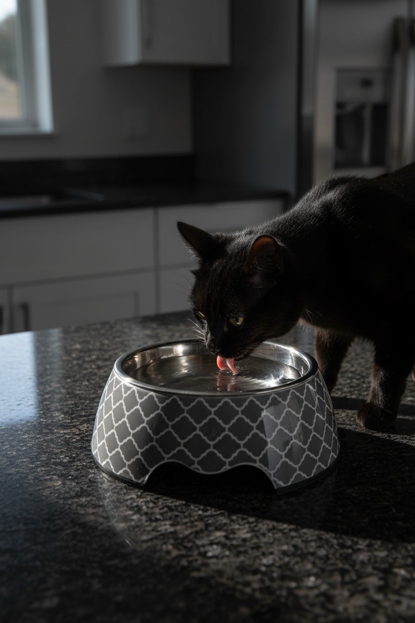 Cat drinking