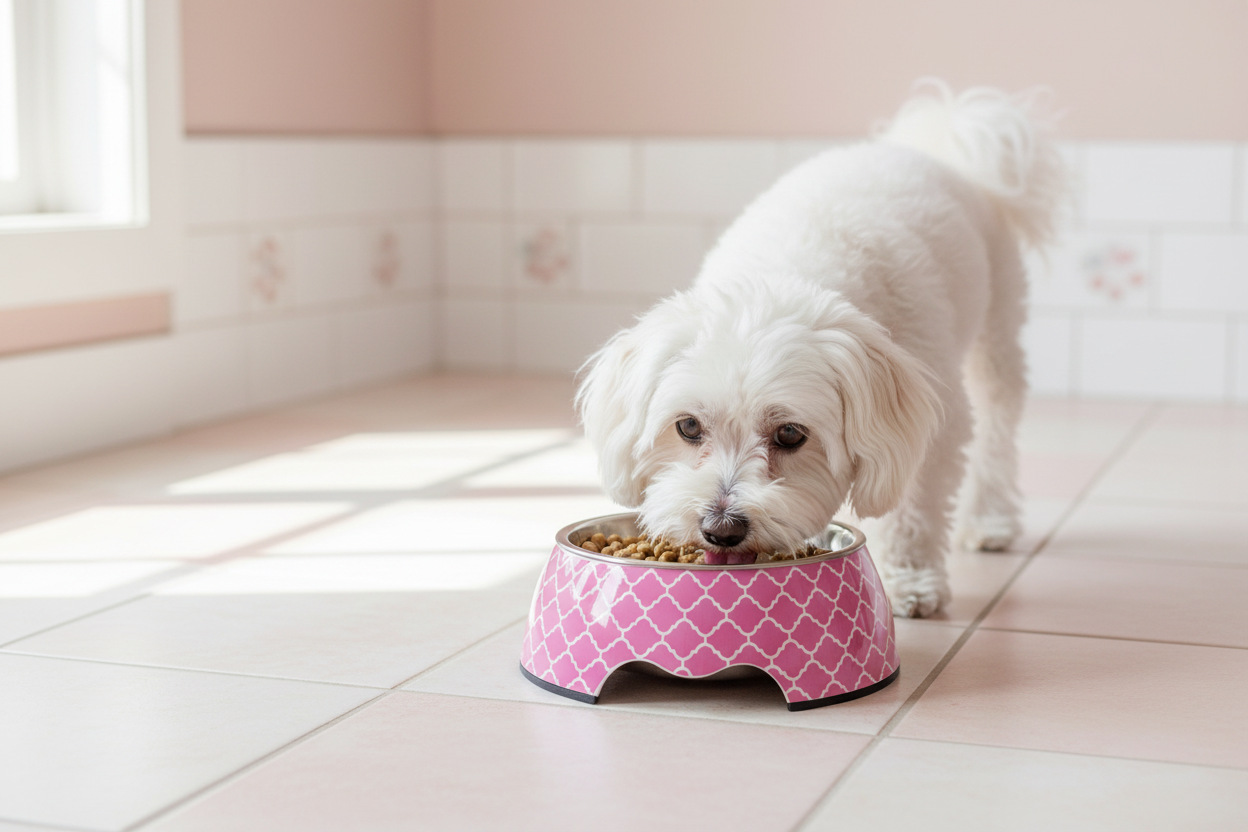 Cutesy Pink Medium Size Dog Bowl