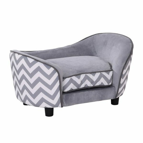 Phalam Pet Elevated Pet Sofa Bed – Raised Lounge Couch with Bolster Sides & Storage, Grey