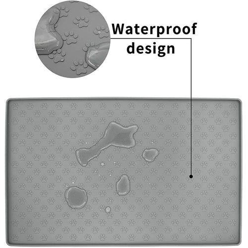 Phalam Pet Non-Slip Silicone Pet Food & Water Mat – Waterproof Feeding Placemat