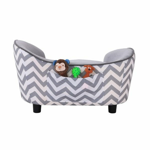 Phalam Pet Elevated Pet Sofa Bed – Raised Lounge Couch with Bolster Sides & Storage, Grey