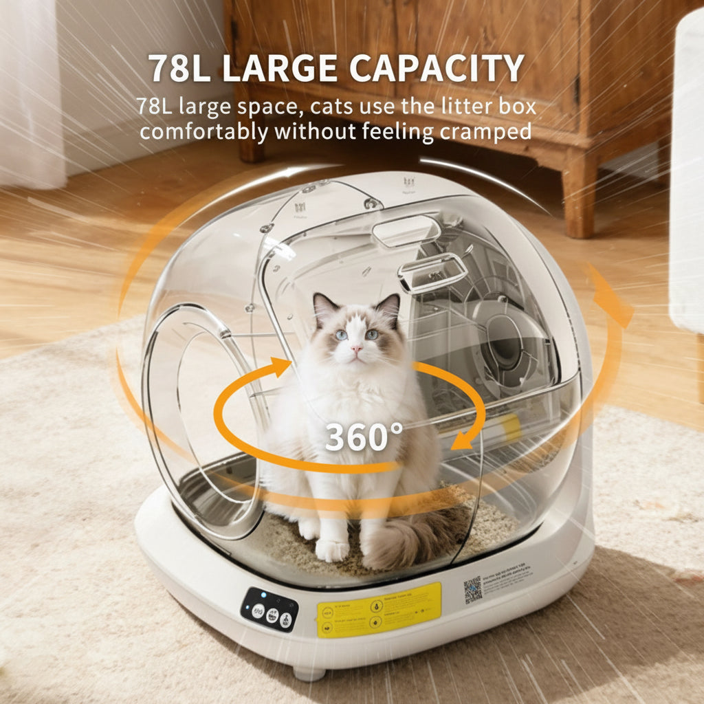 Self-Cleaning Cat Litter Box | Fully Enclosed Automatic, App Control