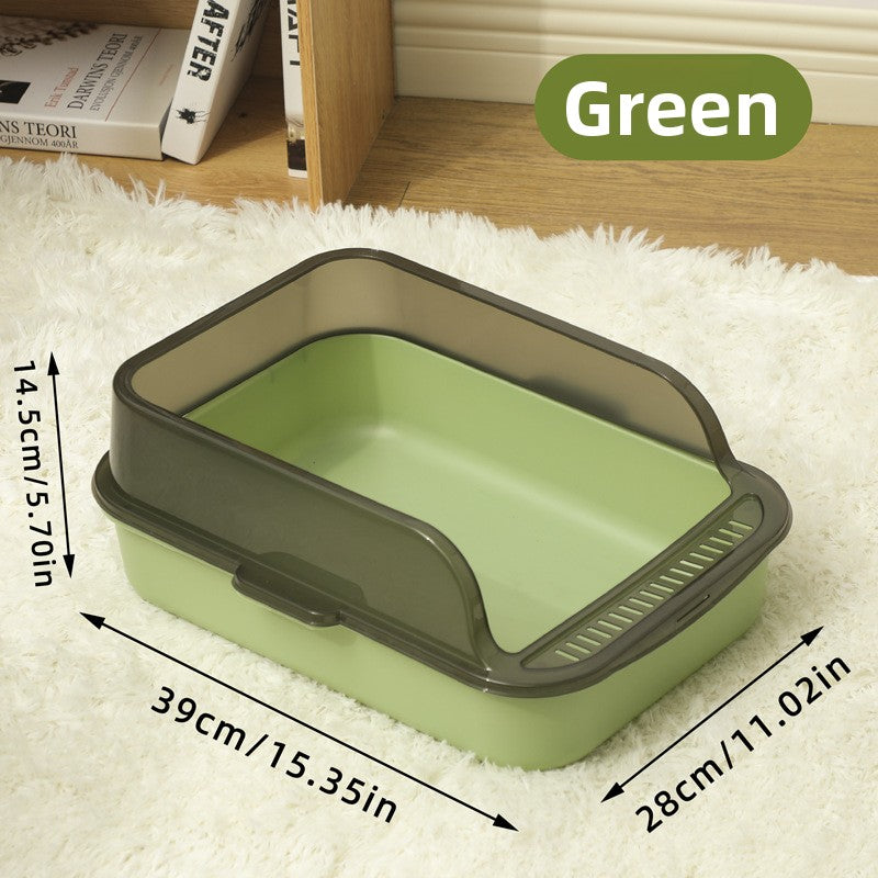 Phalam Pet Semi-Enclosed Cat Litter Box with Scoop