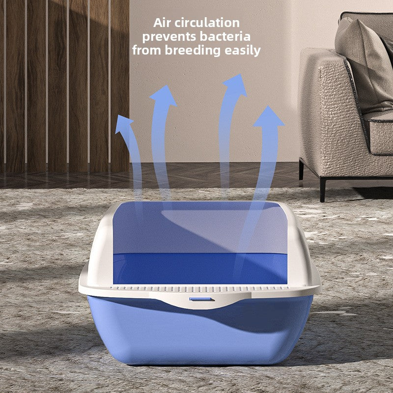 Phalam Pet Semi-Enclosed Cat Litter Box with Scoop