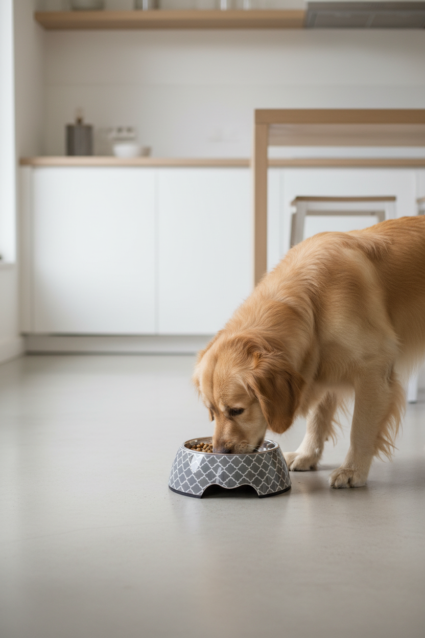 Modern Gray Medium Dog Bowl